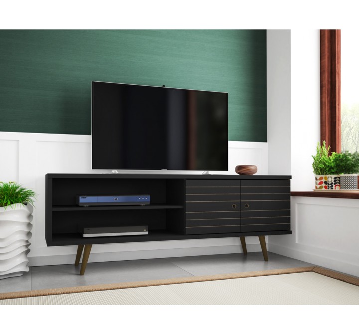 Liberty 62.99" Mid Century - Modern TV Stand - Black