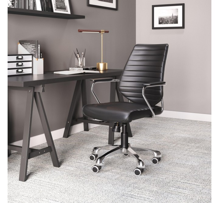 Zuo Modern Enterprise Low Back Office Chair in Black - Lifestyle
