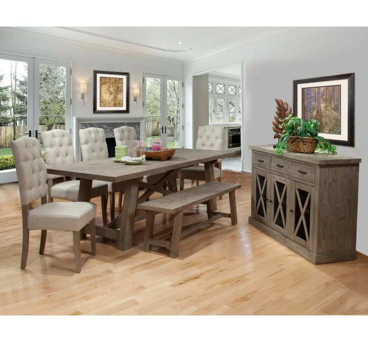  Alpine Furniture Newberry Side Chairs (Weathered Natural) - Lifestyle