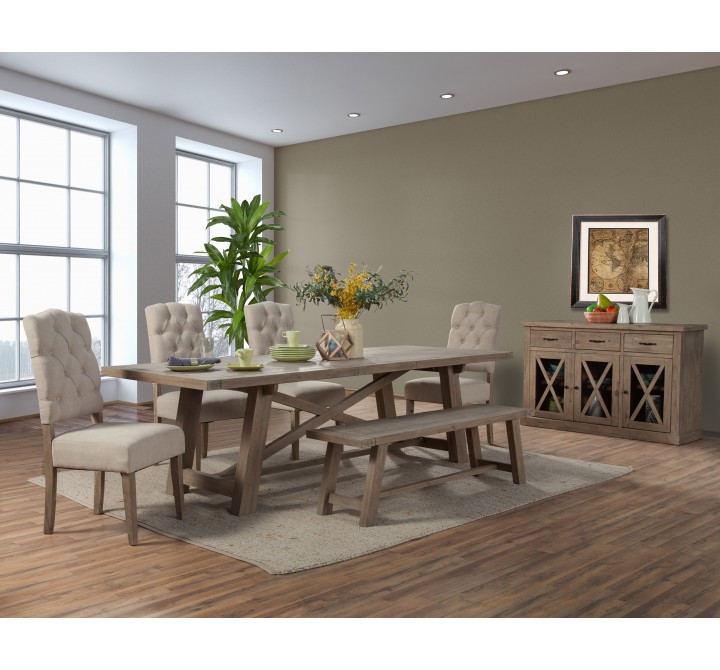 Alpine Furniture Newberry Extension Dining Table, Salvaged Grey - Lifestyle