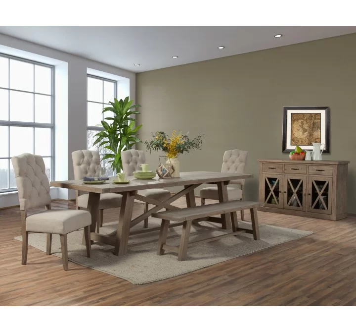 Alpine Furniture Newberry Extension Dining Table, Salvaged Grey - Lifestyle
