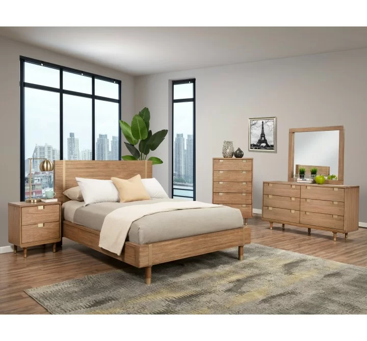 Alpine Furniture Easton Queen Platform Bed - Angled