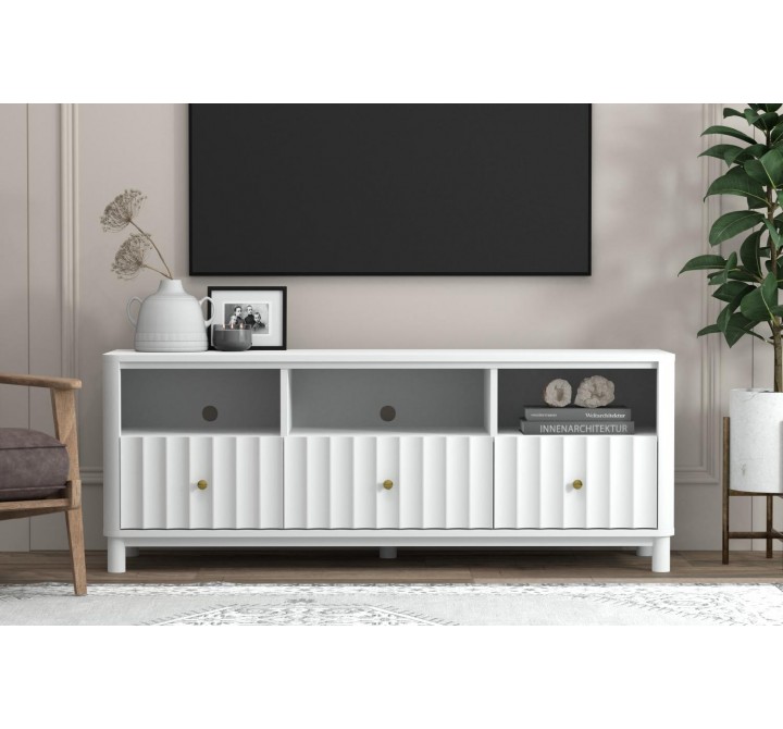 Alpine Furniture Stapleton TV Console in White - Lifestyle
