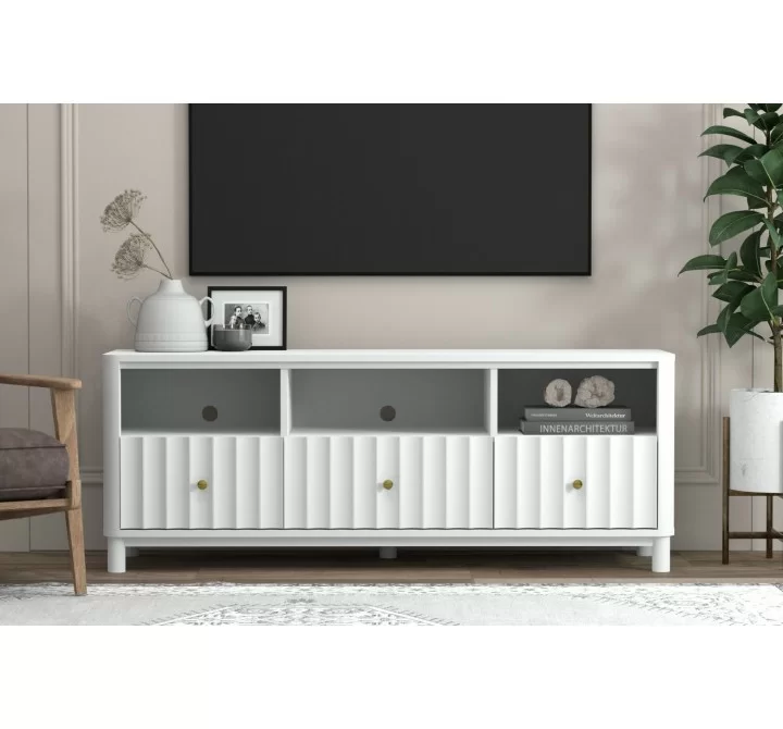Alpine Furniture Stapleton TV Console in White - Lifestyle