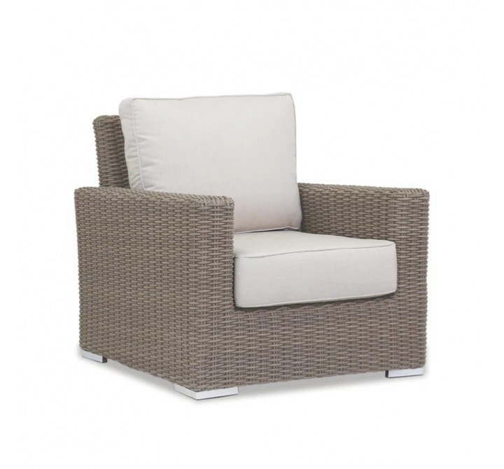 Sunset West Coronado Club Chair in Canvas Skyline with Self Welt - Angled