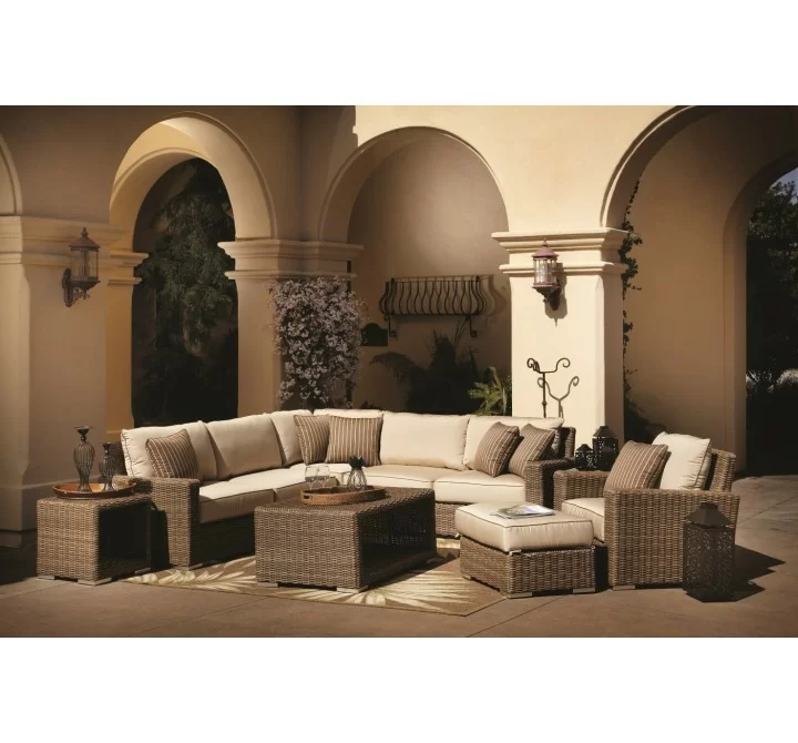Sunset West Coronado Wicker Sectional With Cushions - Lifestyle