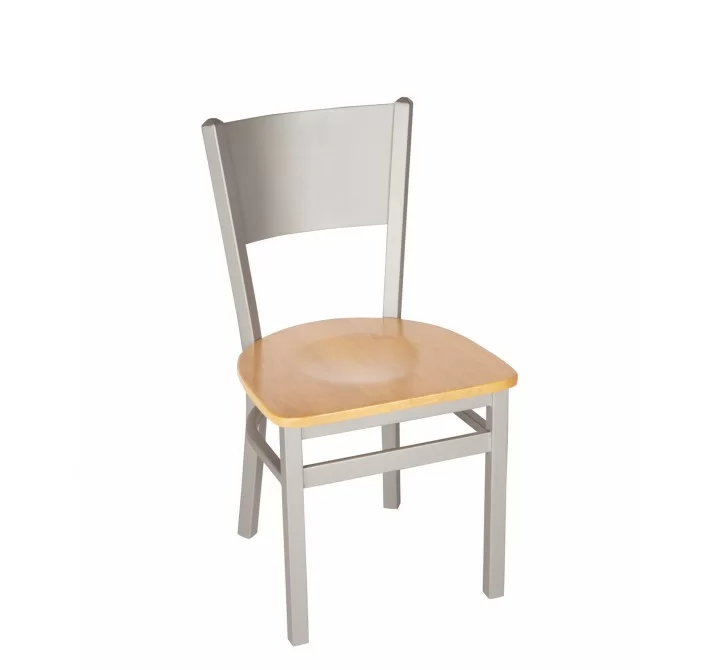 Axel Solid Steel Back Chair In Steel Frame And Clear Coat Finish And Steel Frame