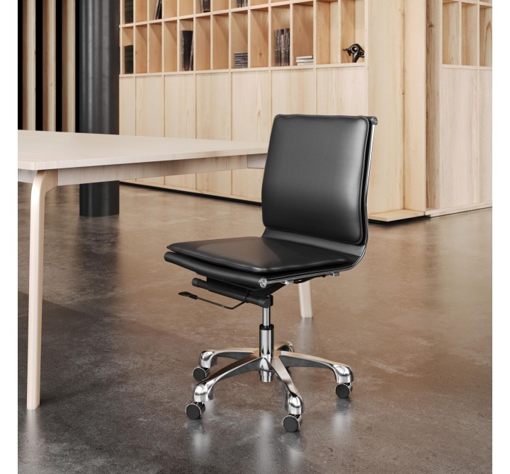 Zuo Modern Lider Plus Armless Office Chair in Black - Lifestyle