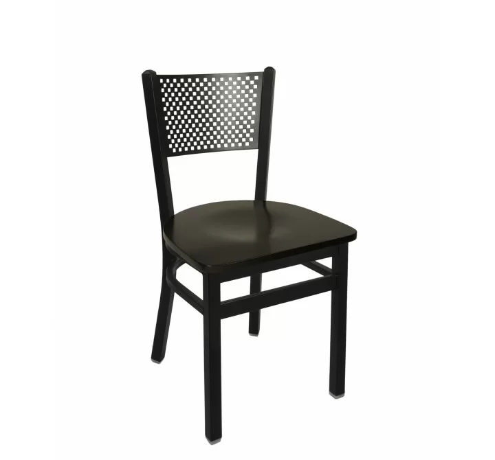 Polk Perforated Back Chair With Steel Frame And Sand Black Finish 