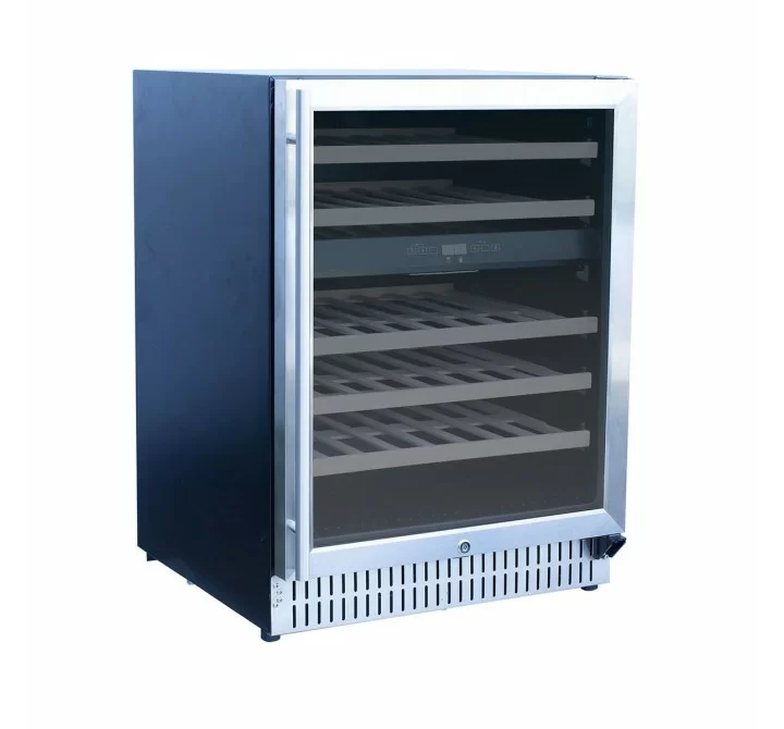 Summerset Grills 24 Outdoor Rated Dual Zone Wine Cooler - Angled and Empty