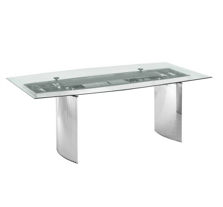 Casabianca ALLEGRA Non-extendable Frame Dining Table With Polished Stainless Steel Base