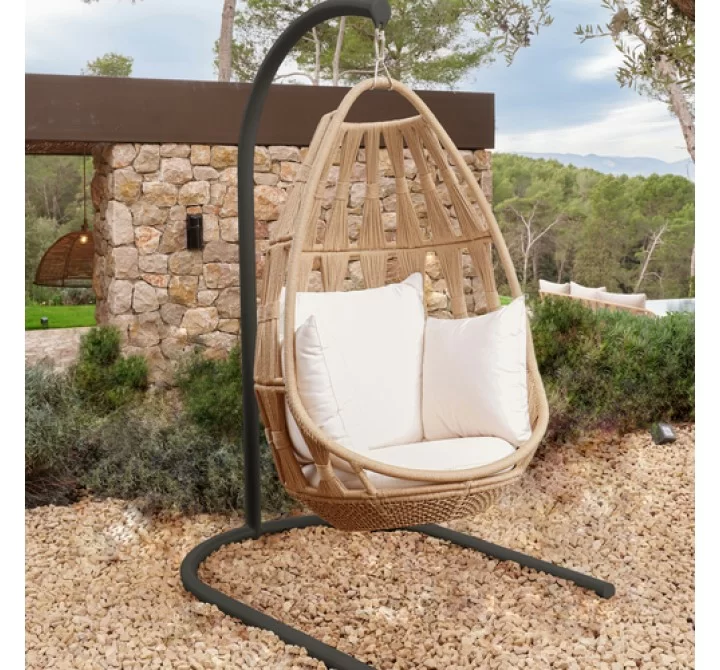 Skyline Design Krabi Hanging Chair with Sunbrella Cushion & Stand Outdoor