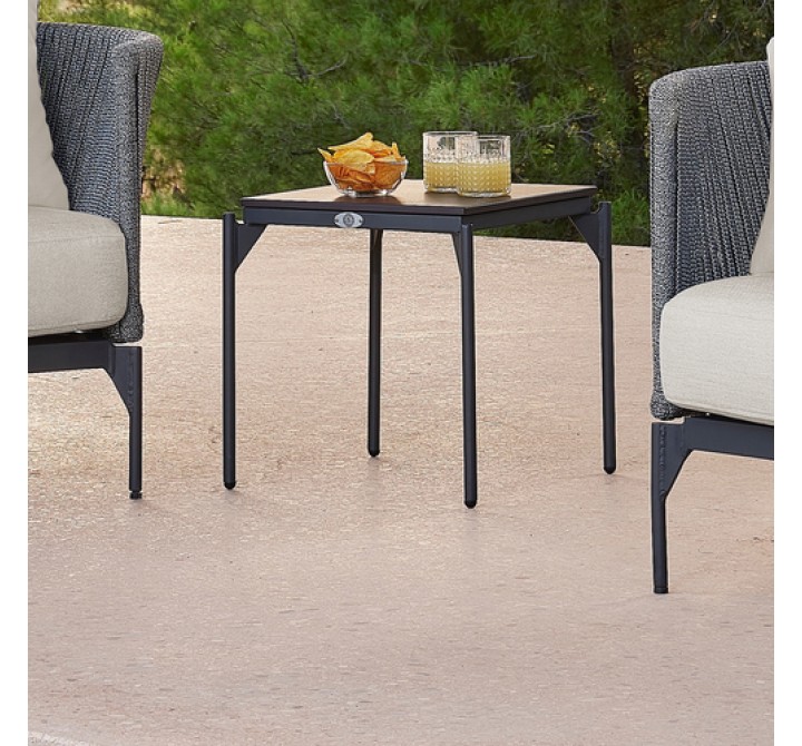  Skyline Design Boston Side Table with Glass Outdoor View