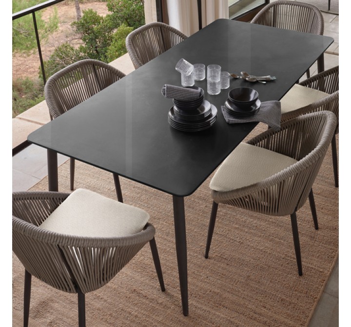 Skyline Design Rodona Rectangular Dining Table with Glass