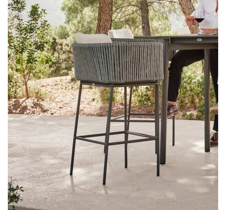 Skyline Design Boston Barstool with Sunbrella Cushion Outdoor View