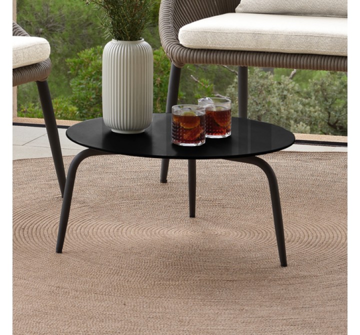 Skyline Design Rodona Side Table with Glass