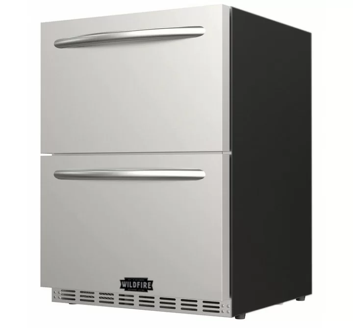 Wildfire Outdoor Living 24” Dual Drawer Fridge - Angled