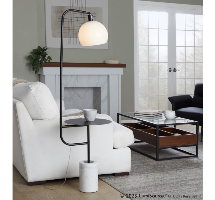 Symbol 66" Metal Floor Lamp With Side Table