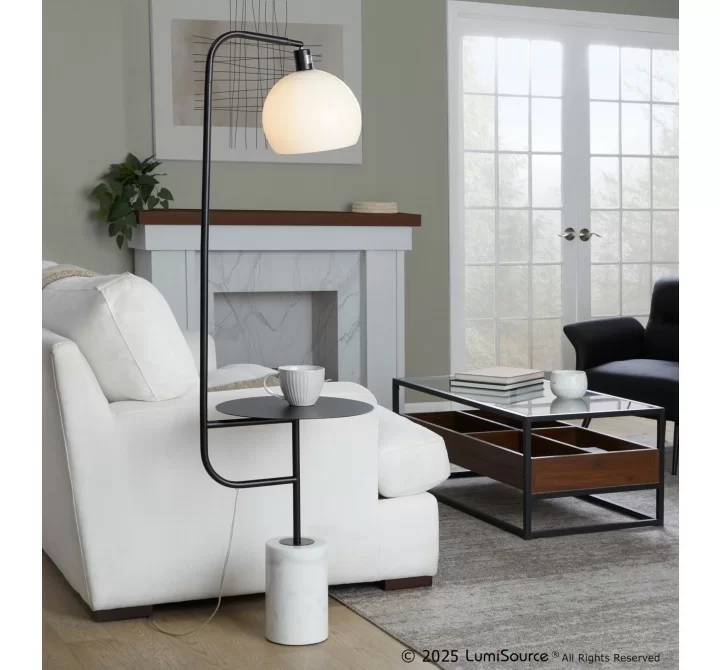 Symbol 66" Metal Floor Lamp With Side Table