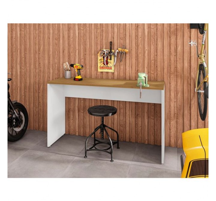 Manhattan Comfort Eiffel Garage Desk in White Gloss