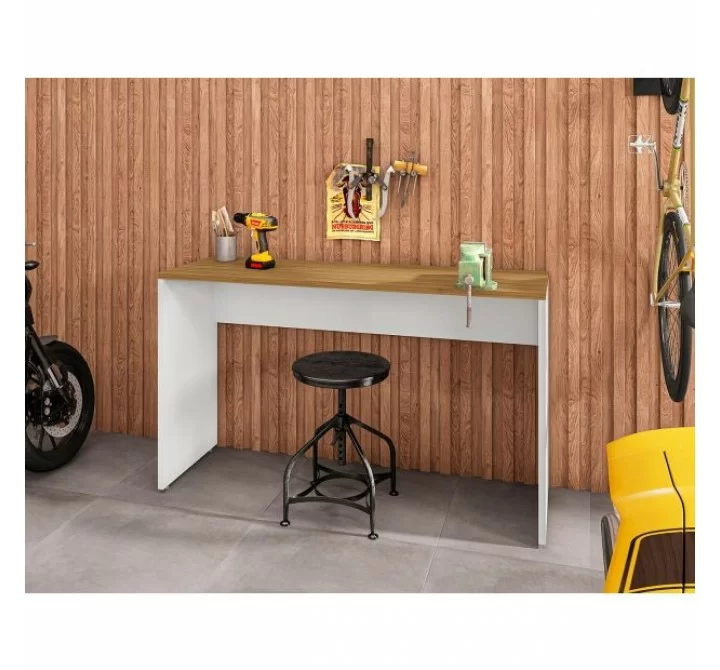 Manhattan Comfort Eiffel Garage Desk in White Gloss