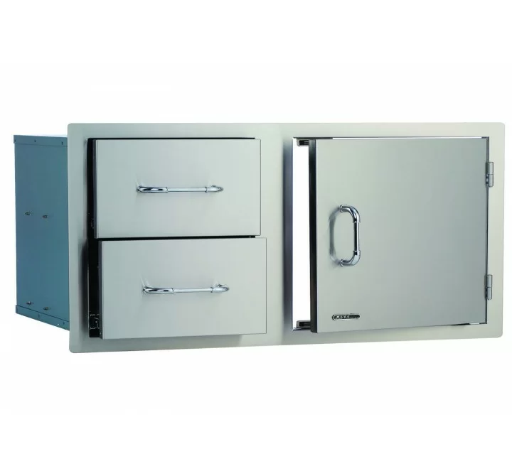 Bull BBQ 30" Door / Drawer Combo With 2 Drawers - Angled and Close-up