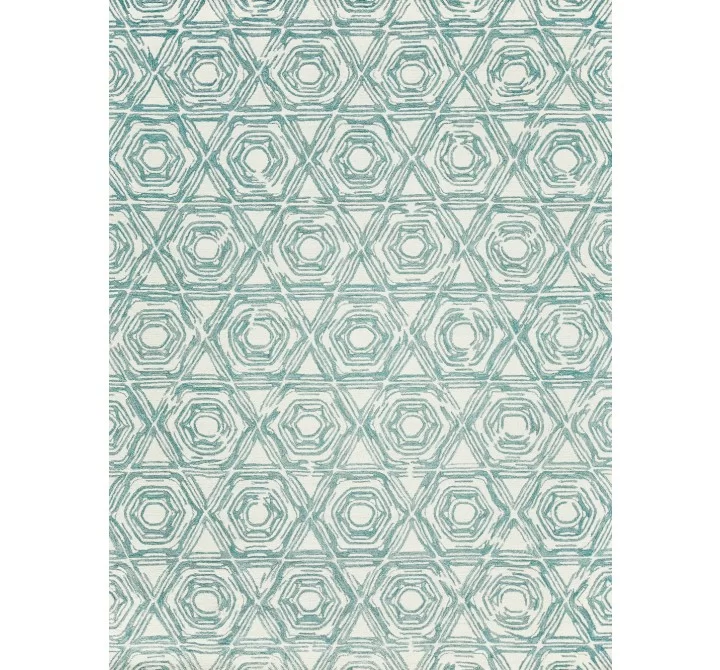 Exquisite Rugs Caprice Handmade Hand-Tufted New Zealand Wool Dark Blue/Ivory Area Rug 2708-2