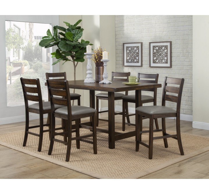 Alpine Furniture Emery Pub Height Dining Table, Walnut - Lifestyle