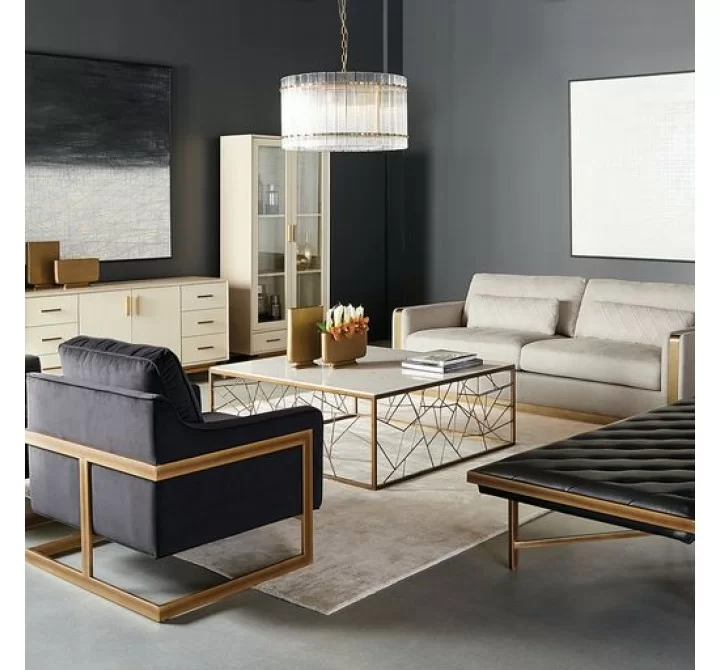 Sunpan Lean Sofa - Belfast Oatmeal - Lifestyle