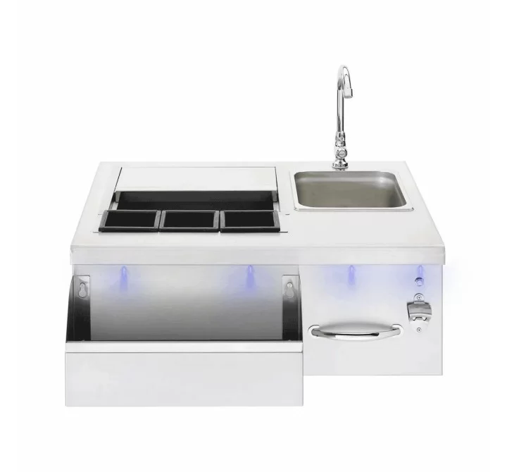 30" Beverage & Prep Station (White Lights)-1