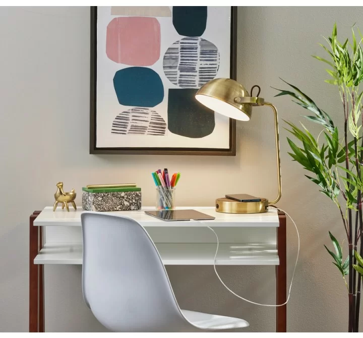 Adesso Brooks Adesso Charge Wireless Charging Desk Lamp Antique Brass  7