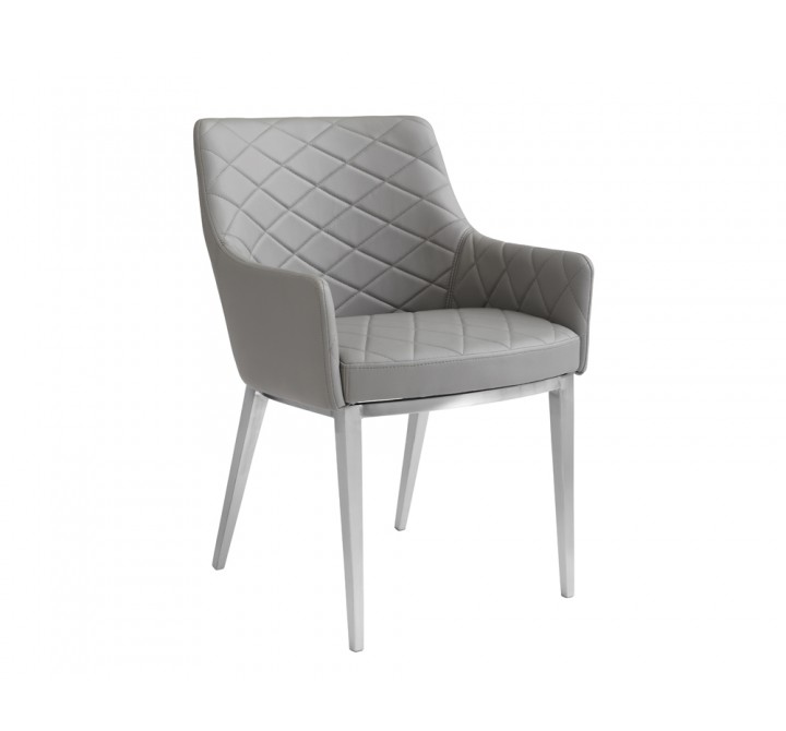 Chase Dining Armchair - Grey - Angled View