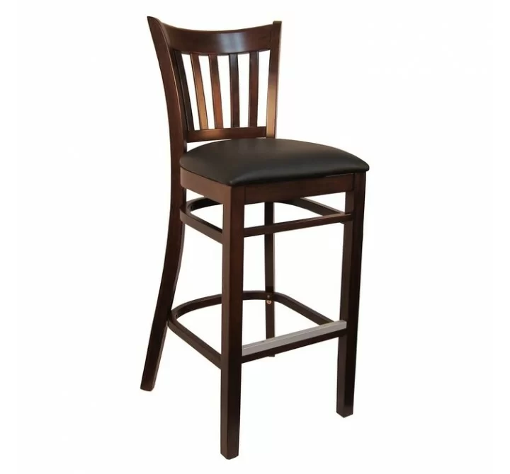 H&D Seating Open Vertical Back Wood Barstool - Dark Walnut