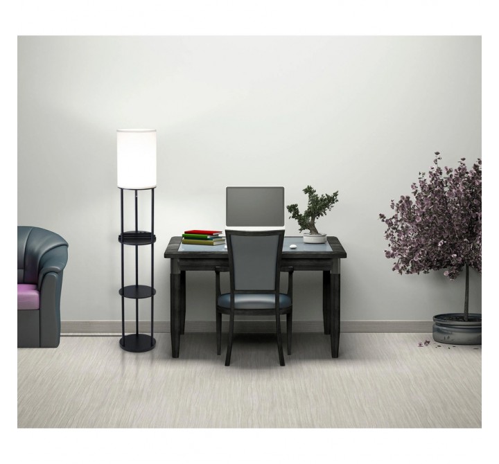 Adesso Charging Station Shelf Floor Lamp