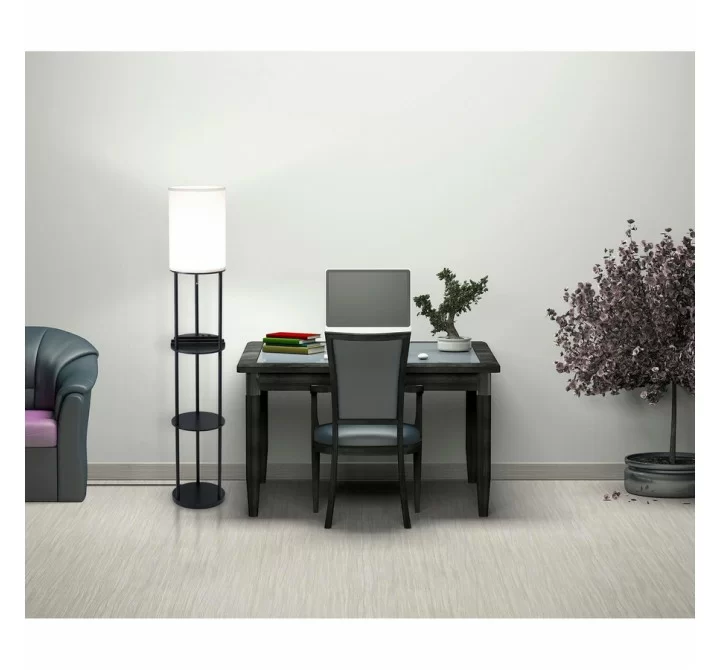 Adesso Charging Station Shelf Floor Lamp