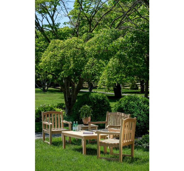 Alfresco Home Whitby 5 Piece FSC Teak Deep Seating Group - Lifestyle