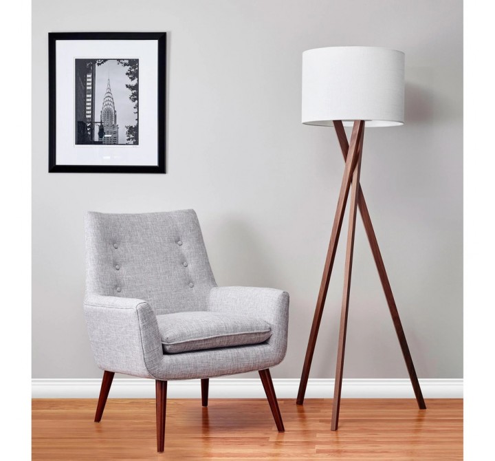 Adesso Brooklyn Floor Lamp Walnut