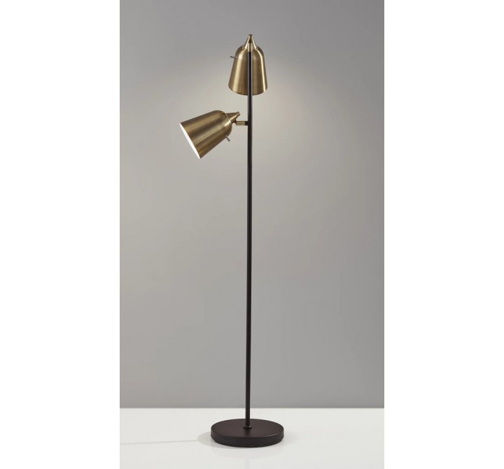 Adesso Malcolm Floor Lamp Antique Brass