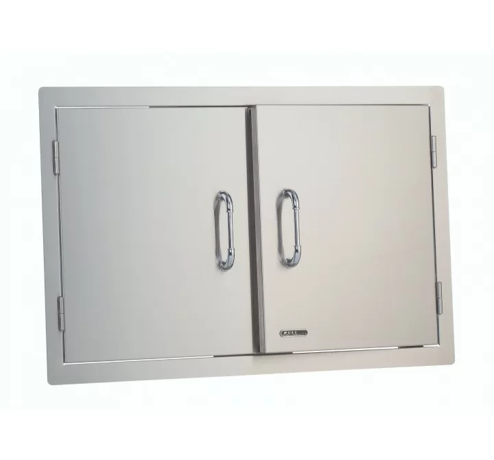 Bull BBQ 30" Double Doors - Stainless Steel - Angled and Close-up