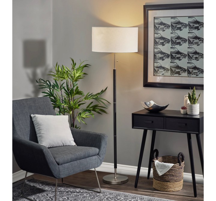 Adesso Hamilton Floor Lamp Brushed Steel