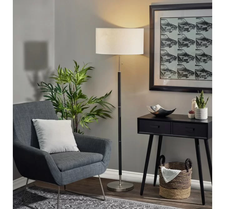 Adesso Hamilton Floor Lamp Brushed Steel