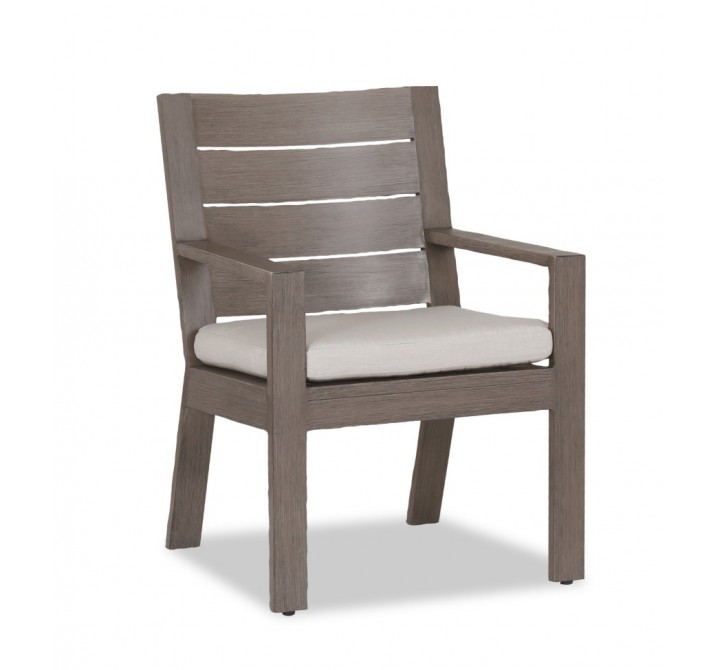 Laguna Dining Chair in Canvas Flax, No Welt - Front Side Angle