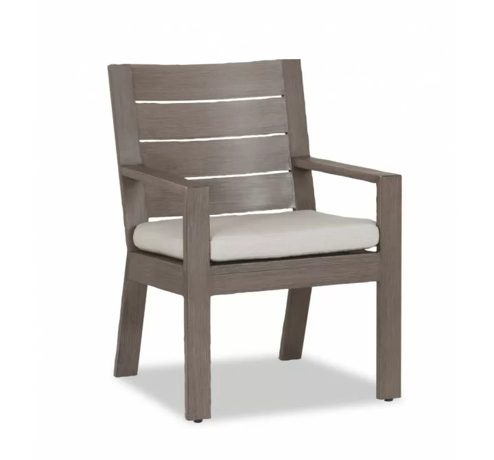 Laguna Dining Chair in Canvas Flax, No Welt - Front Side Angle