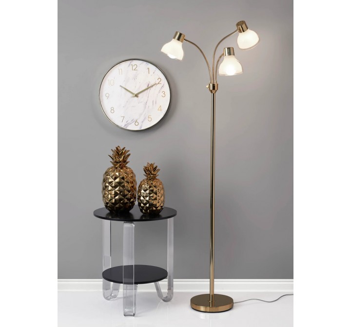 Adesso Presley 3-Arm Floor Lamp Gold