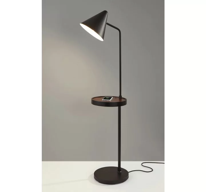 Adesso Oliver Wireless Charging Task Shelf Floor Lamp1