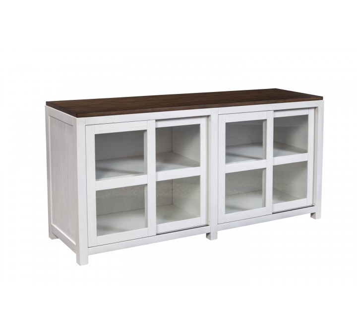 Alpine Furniture Donham Large Display Cabinet - Angled 