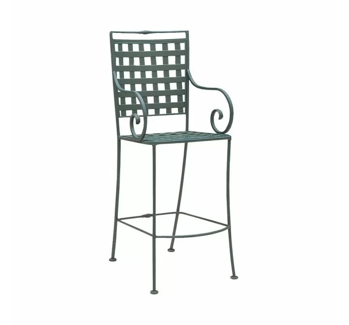 Woodard Sheffield Stationary Bar Stool with Optional Cushion