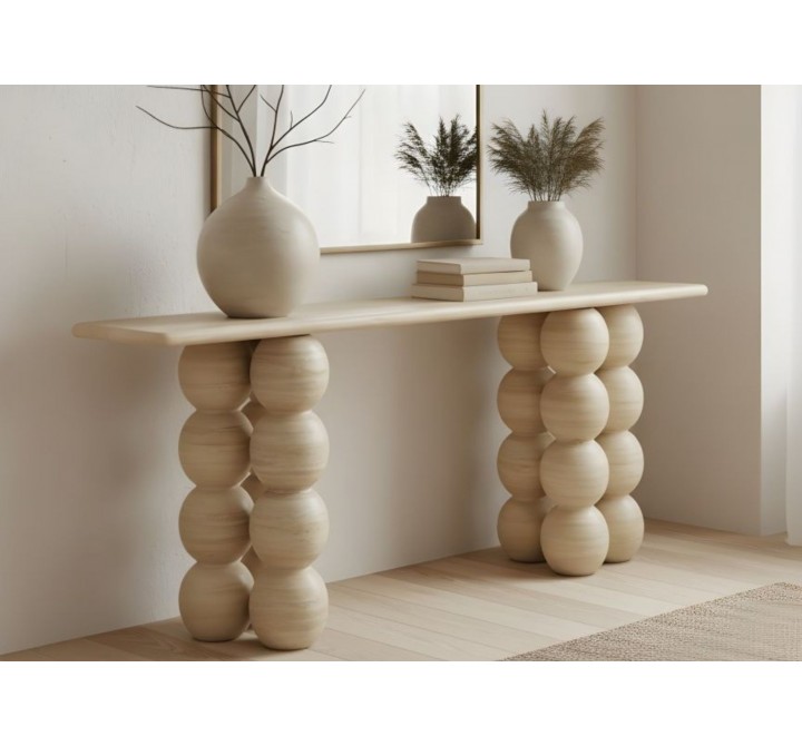 Marbella Console in Beige- Lifestyle 1
