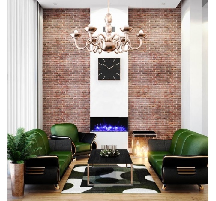 Amantii 40" Unit - 10 5/8" In Depth 3 Sided Glass Fireplace - Lifestyle