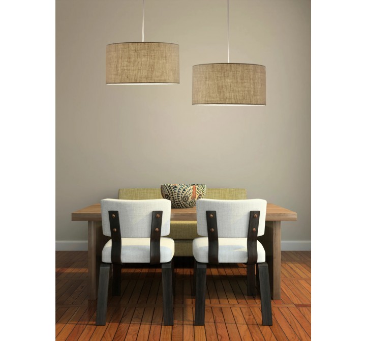 Adesso Harvest Drum Pendant Brown